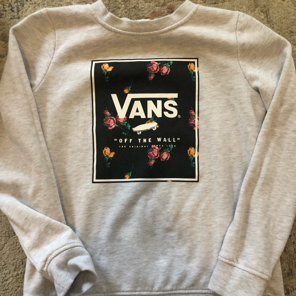 Vans grey crewneck sweatshirt women’s Small